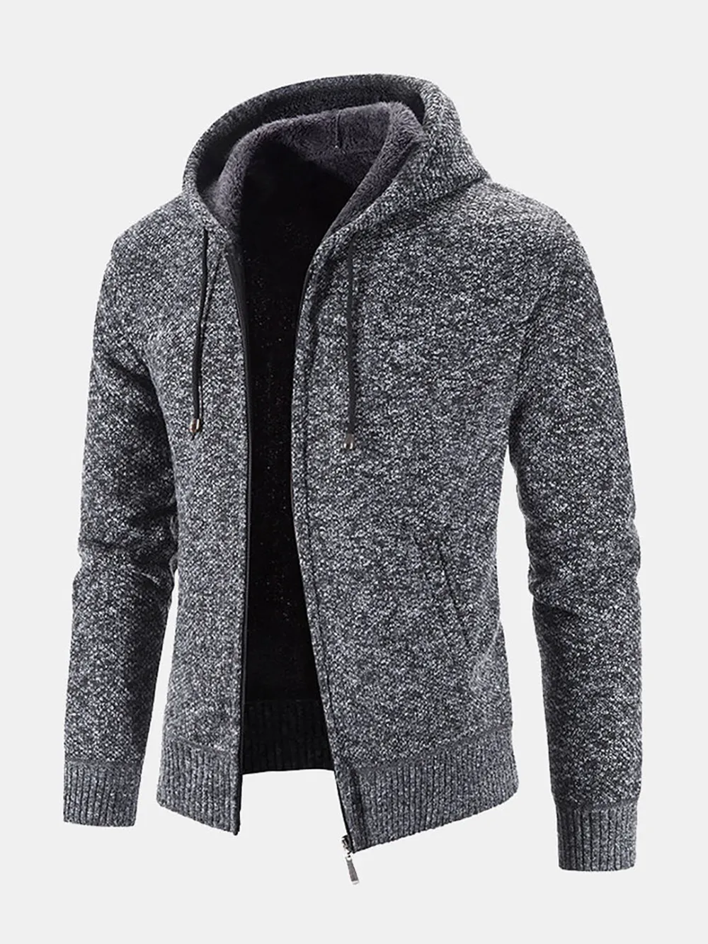 Man Zip Up Hooded Cardiganr