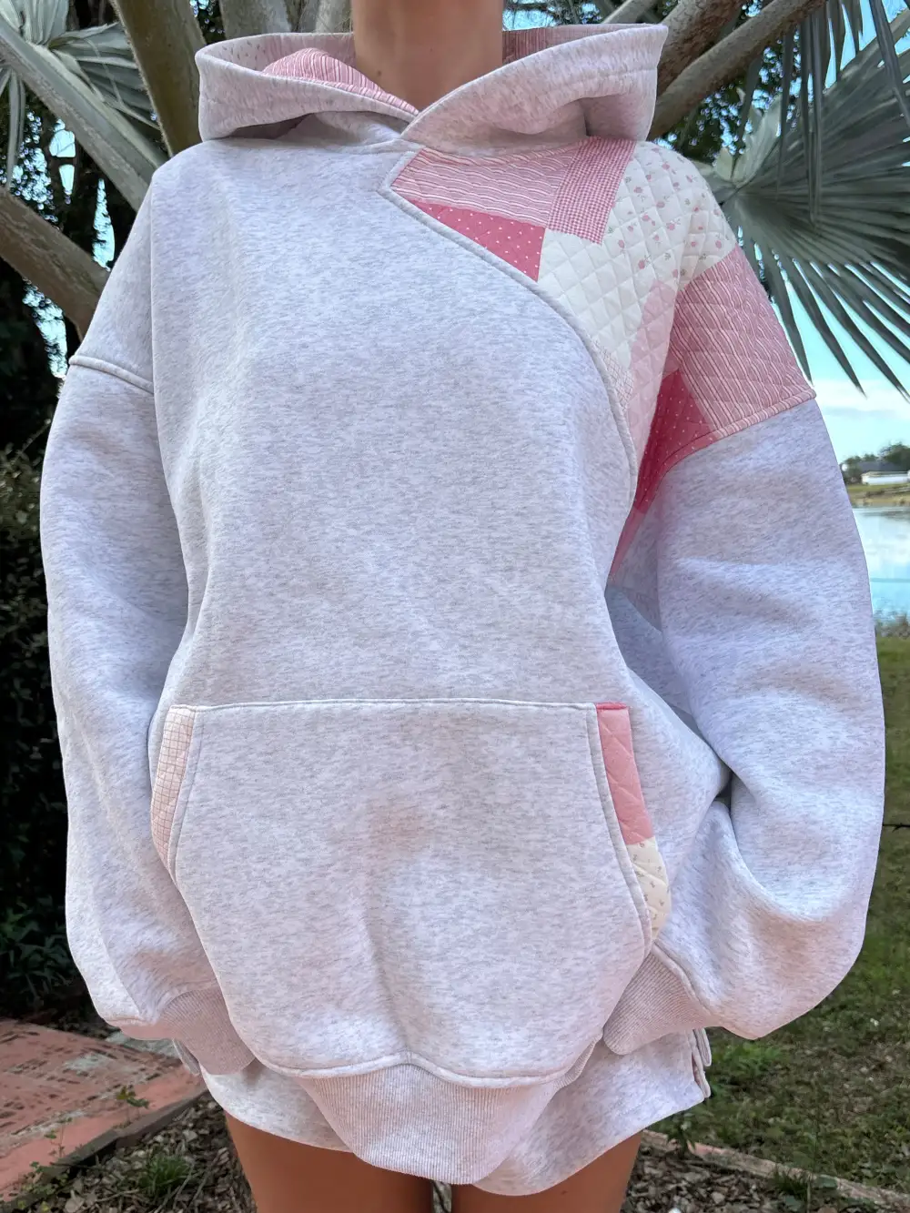 Everyday Quilted Patchwork Hoodie