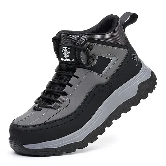 Men's Orthopedic Protective Hiking/Work Boots—Waterproof, Slip-Resistant, Impact-Resistant, Puncture-Proof—Wide Toe Box, Arch Support, Ankle Support