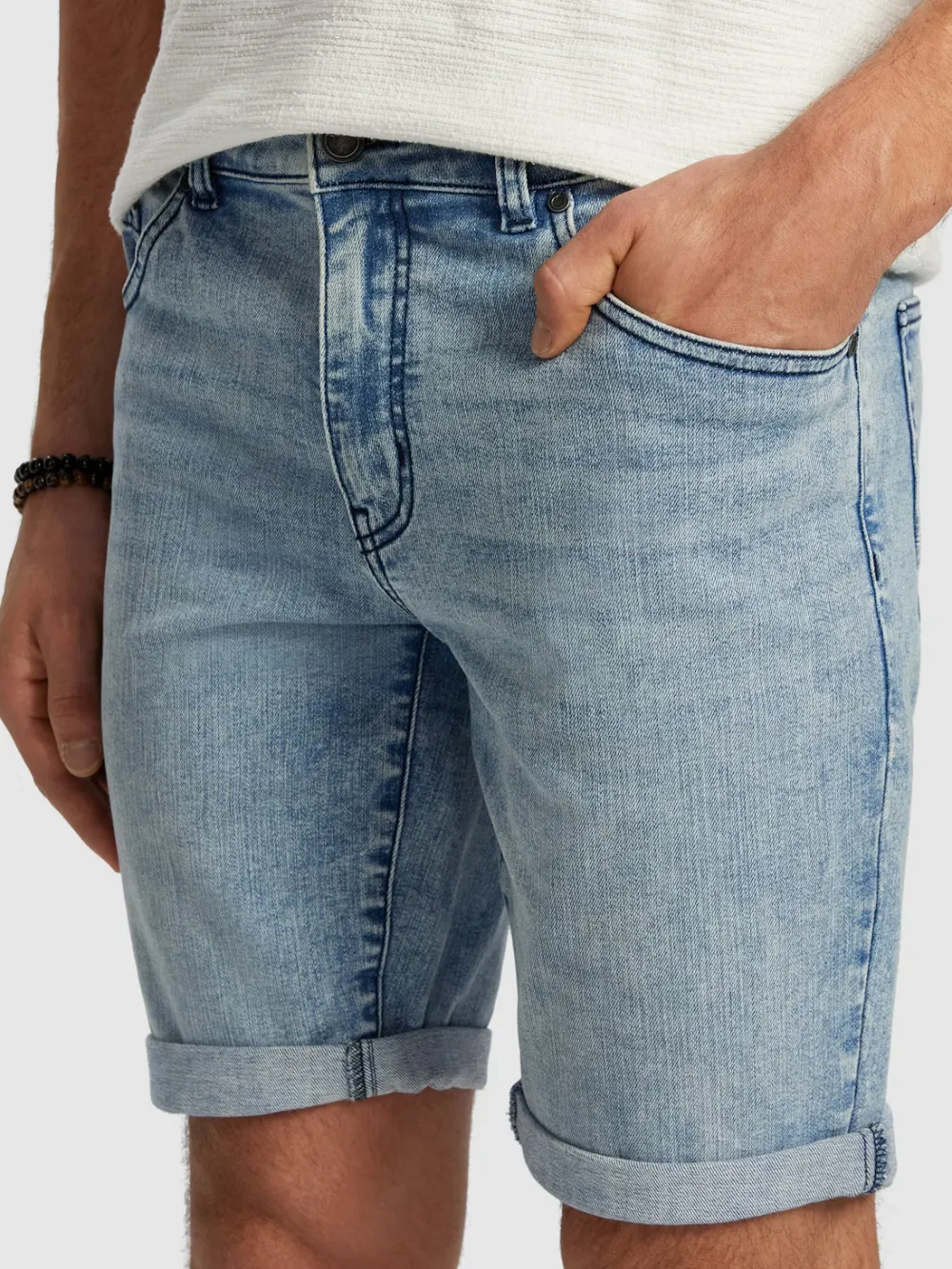 Light Blue Casual Style Denim Short