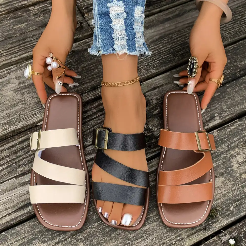 Everyday Buckle Open Sandals