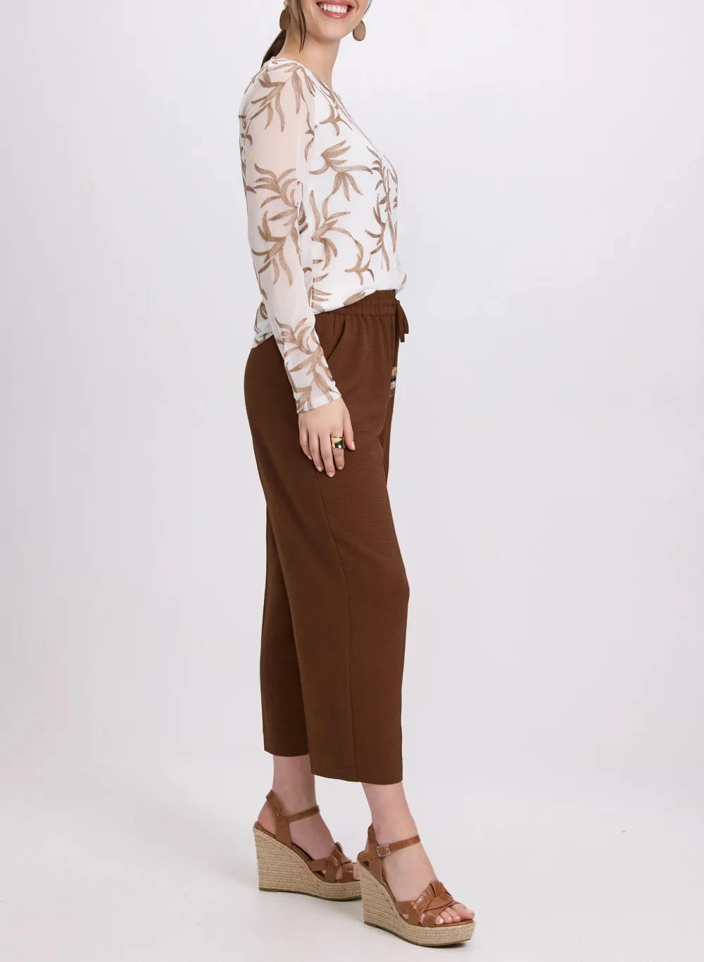 Drawstring Straight-Leg Pants