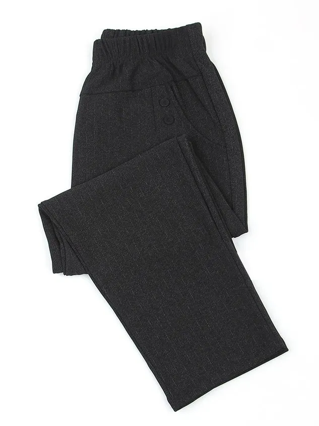 Casual Plain Long Elastic Band Pant