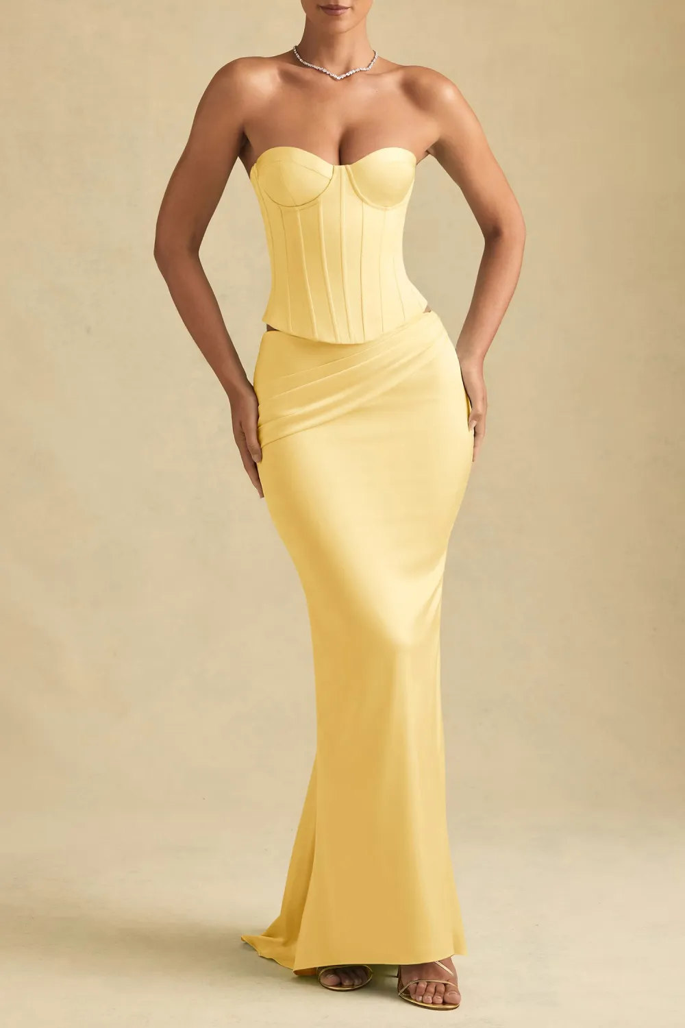 Solid Color Maxi Asymmetric Low Waist Skirt
