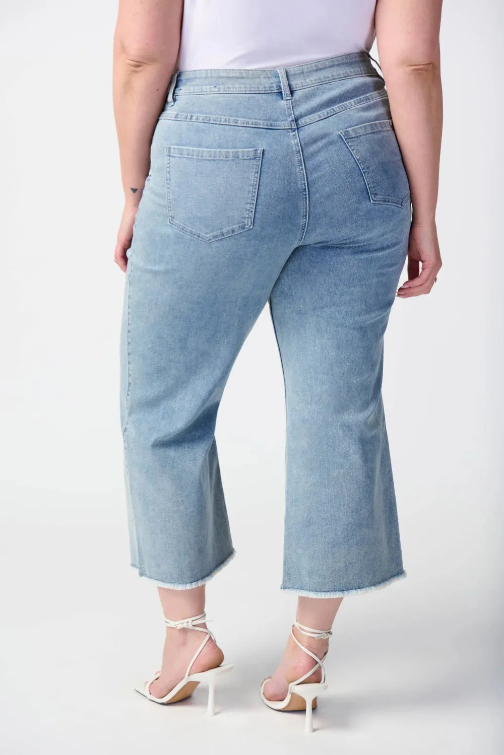 Light Blue Split - Hem Cropped Jeans