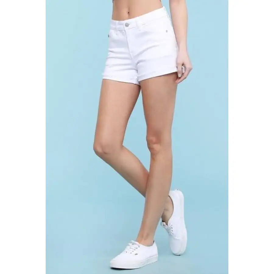 Cuffed Denim Shorts Tank