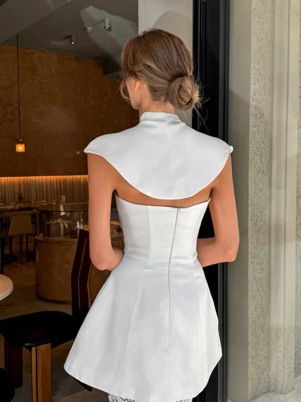 Button Front Cap Sleeve Coordinated Set Accessory