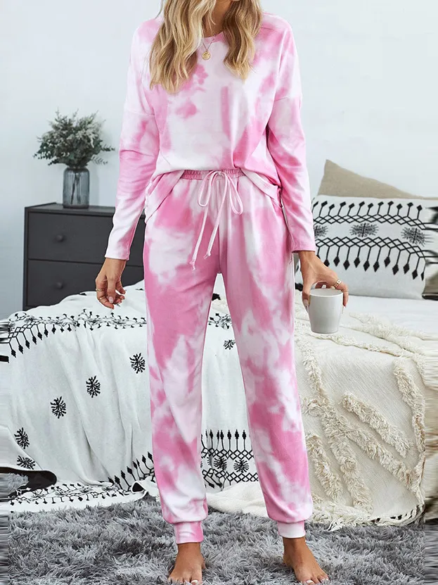 Casual Tie-Dye Pattern Lounge Set