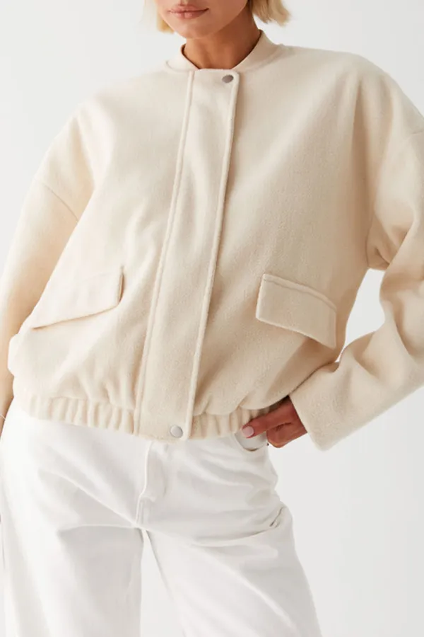 Ivory Bomber Jacket