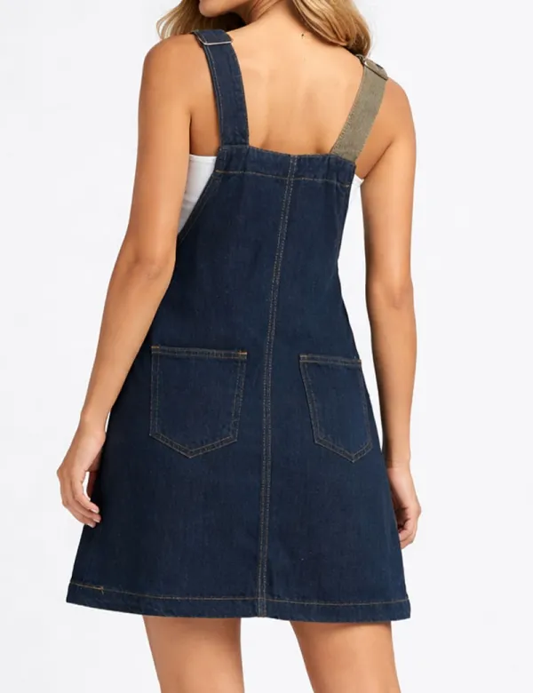 Vintage Color Block Patchwork Denim Mini Dress