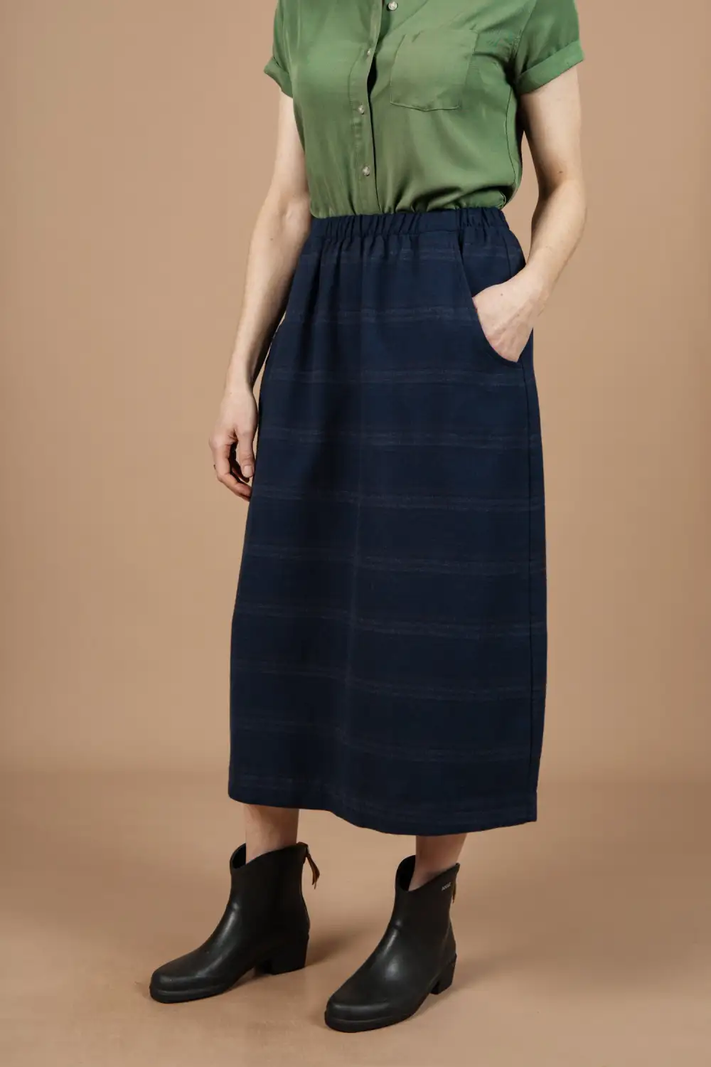 Hadley Skirt / Navy Blanket Stripe