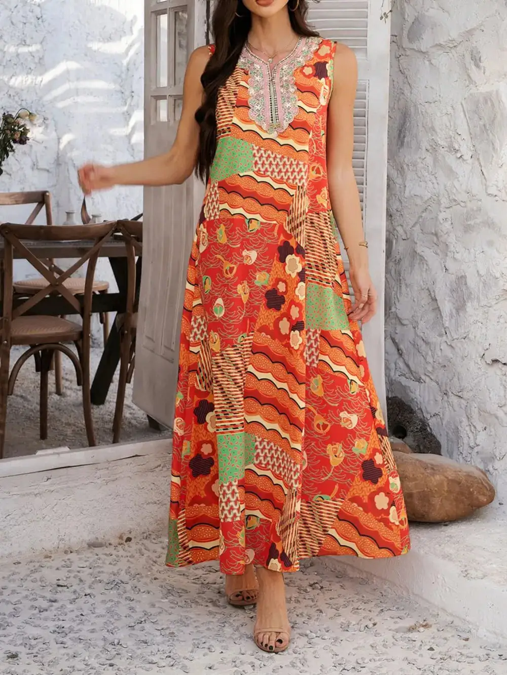 Relaxed Soft Maxi Printed Dress