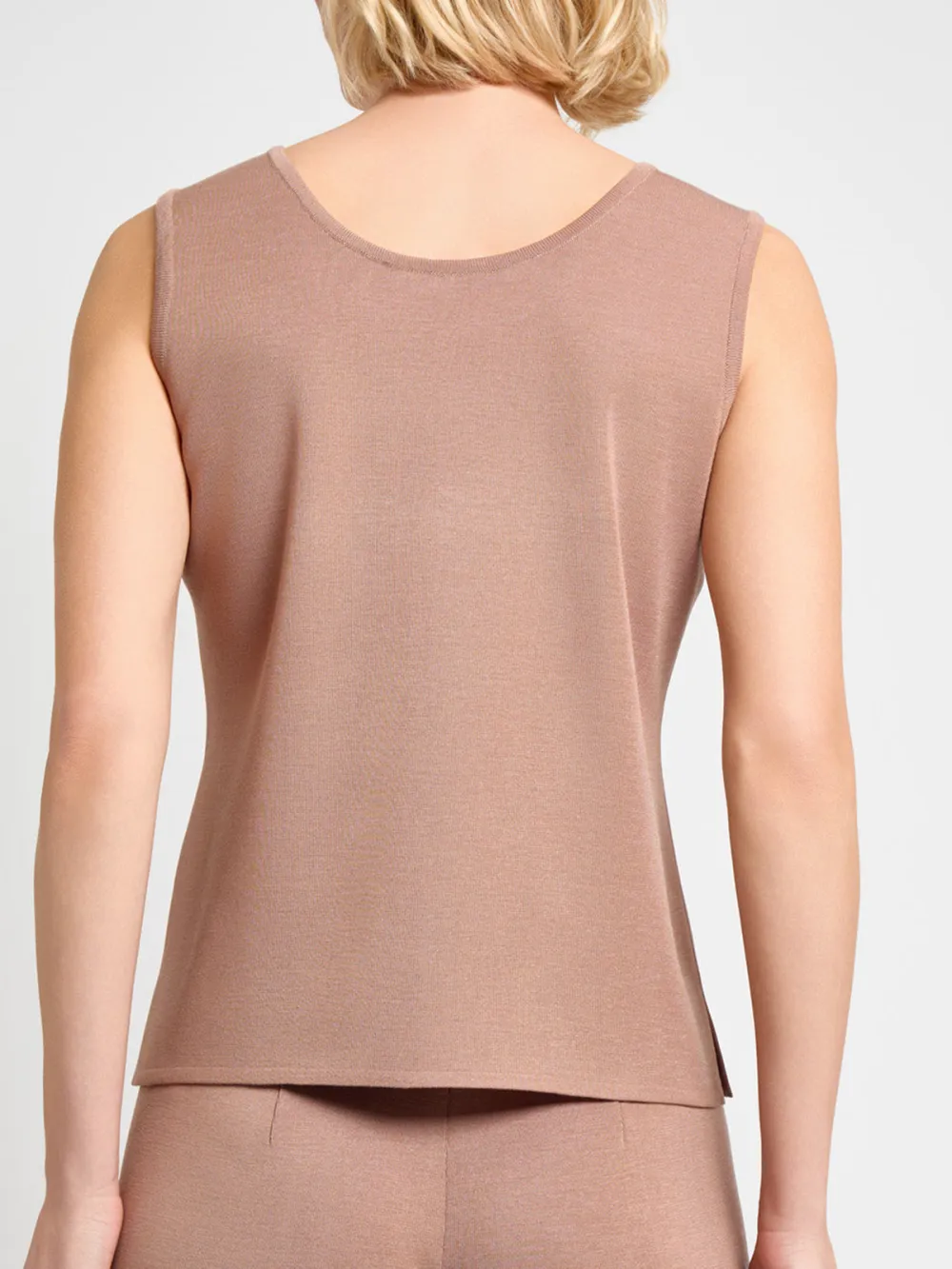 Solid Color Round Neck Vest