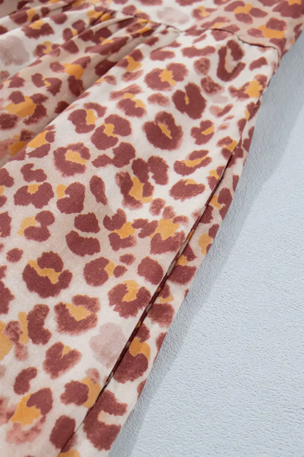 Animal Print Patchwork Ruffle Dress Casual