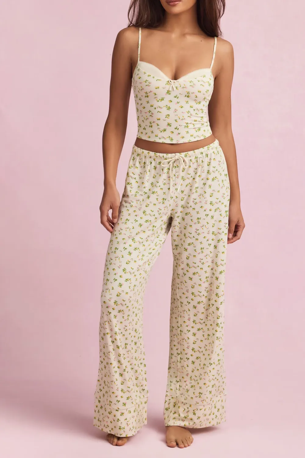 Relaxed Fit Elastic Waist Loose Trousers