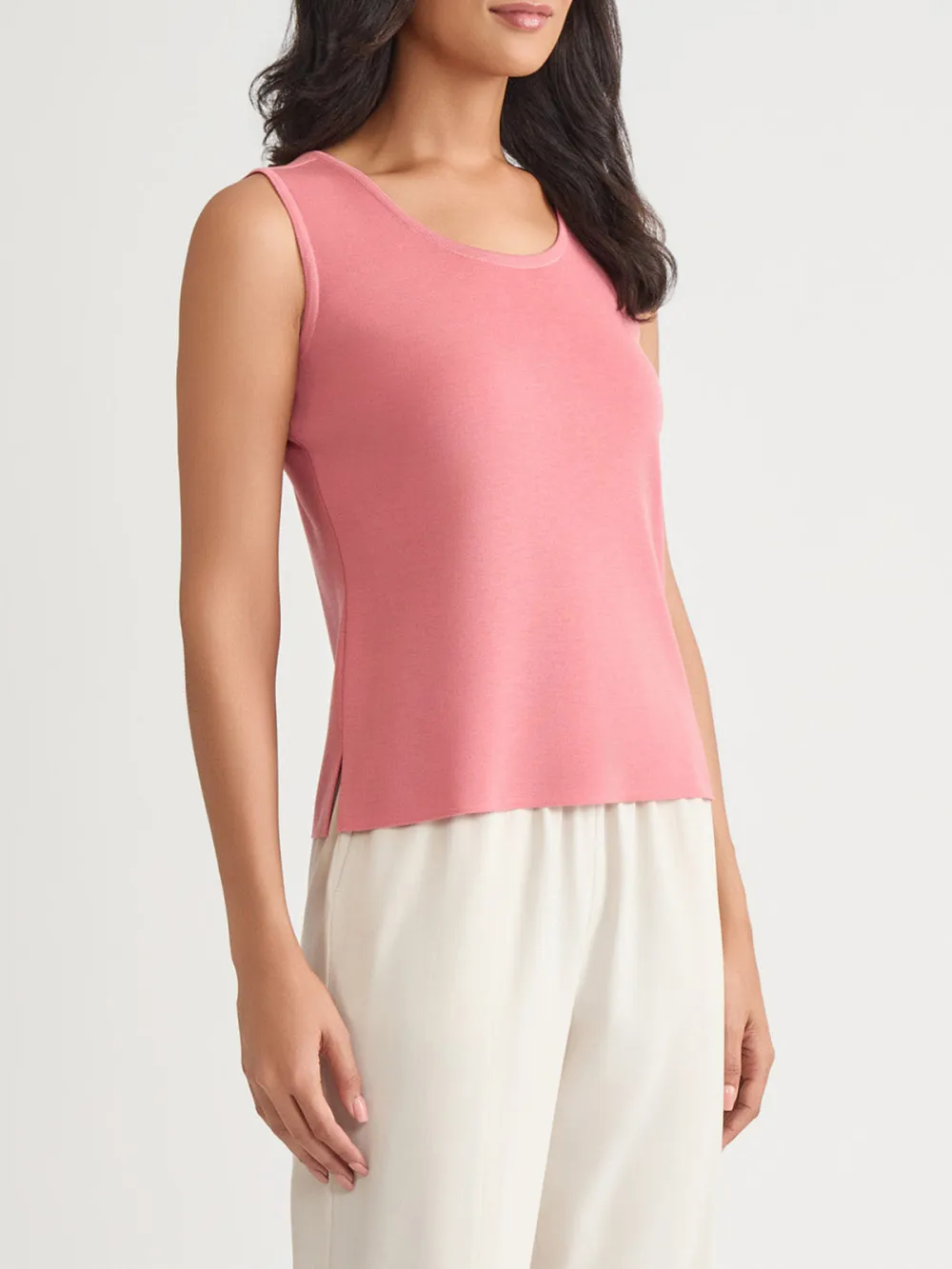 Solid Color Round Neck Vest