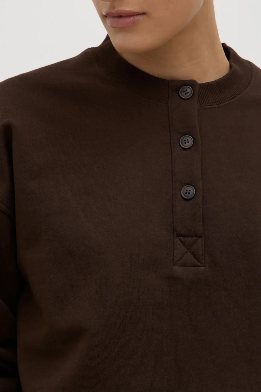 Front Button Style Round Neck T-Shirt