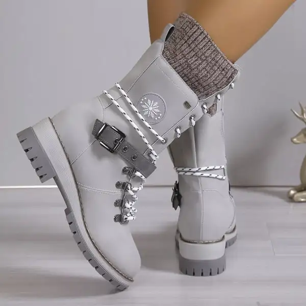 Modern Refined Lace-Up Block Heel Boots