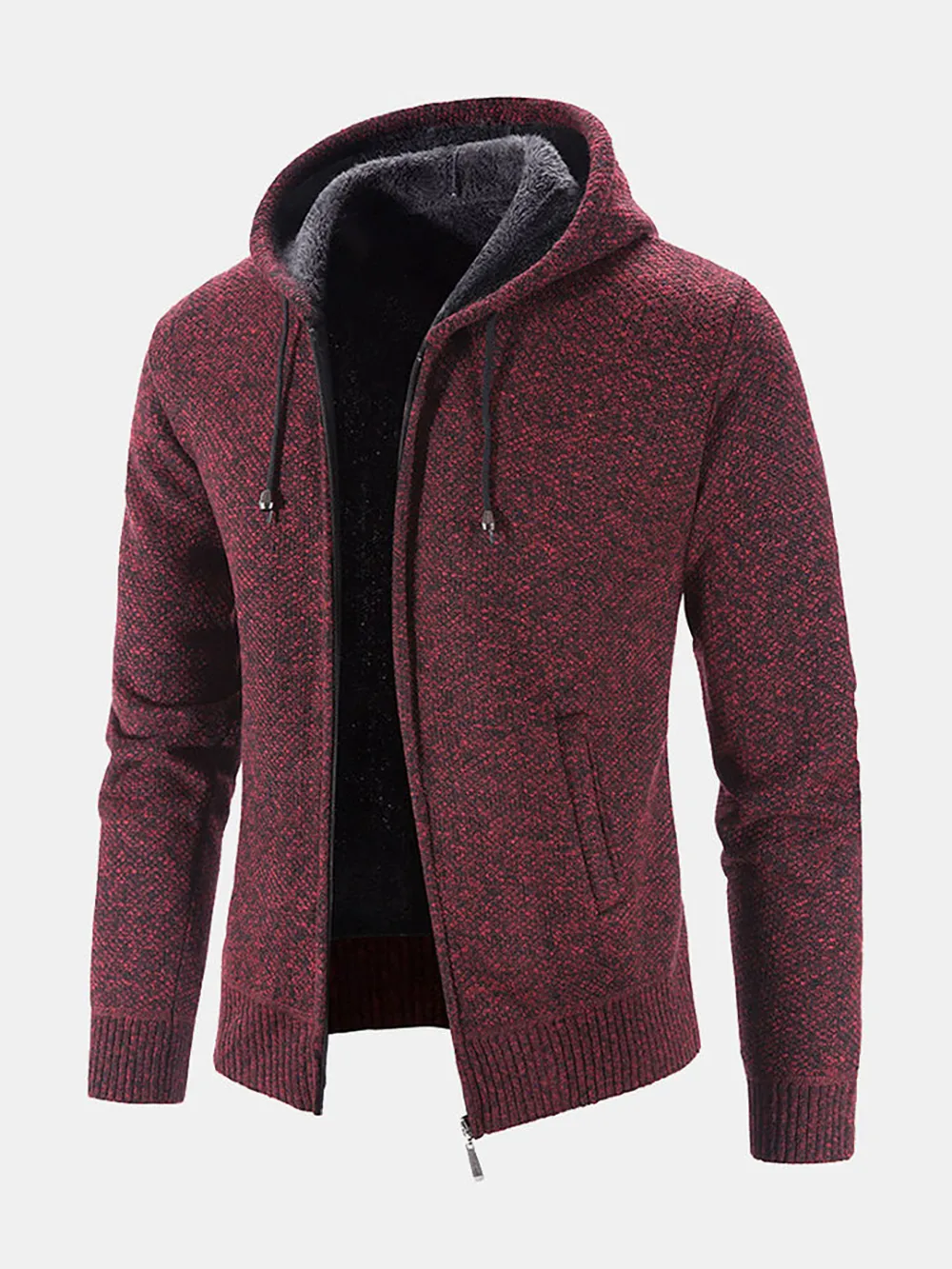Man Zip Up Hooded Cardiganr