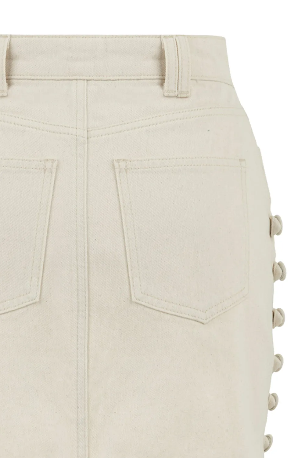 Denim Skirt-White