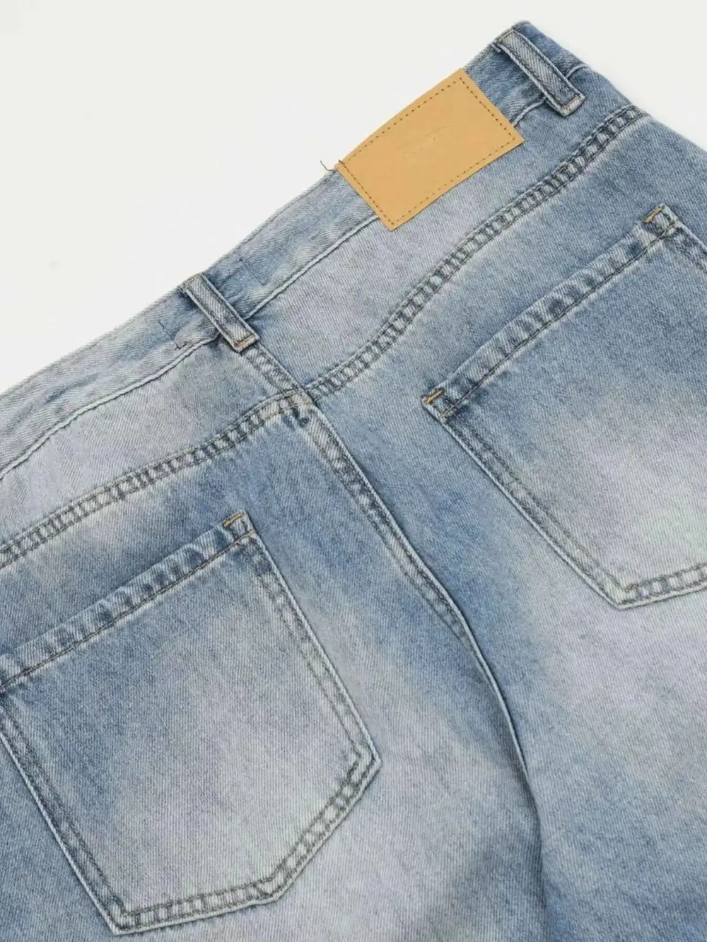 Wide Leg Wash Jeans