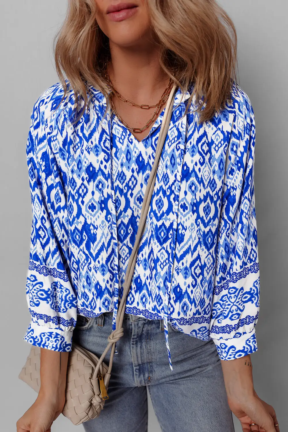 Abstract Print Boho Blouse