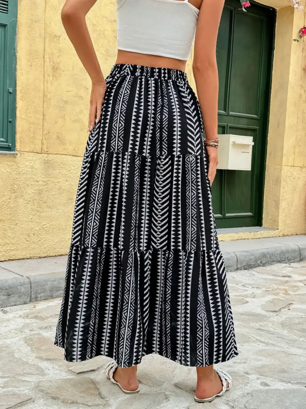 High Waist Printed Skirt