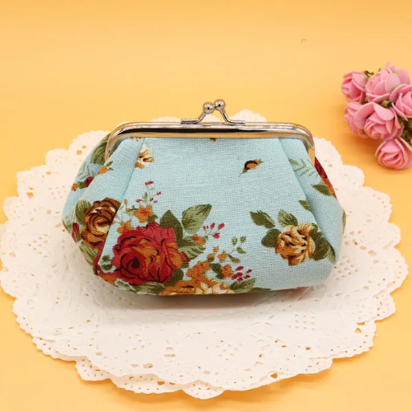 🌸Vintage Floral Kiss Lock Coin Purse, Large Capacity Mini Wallet & Card Holder for Cards