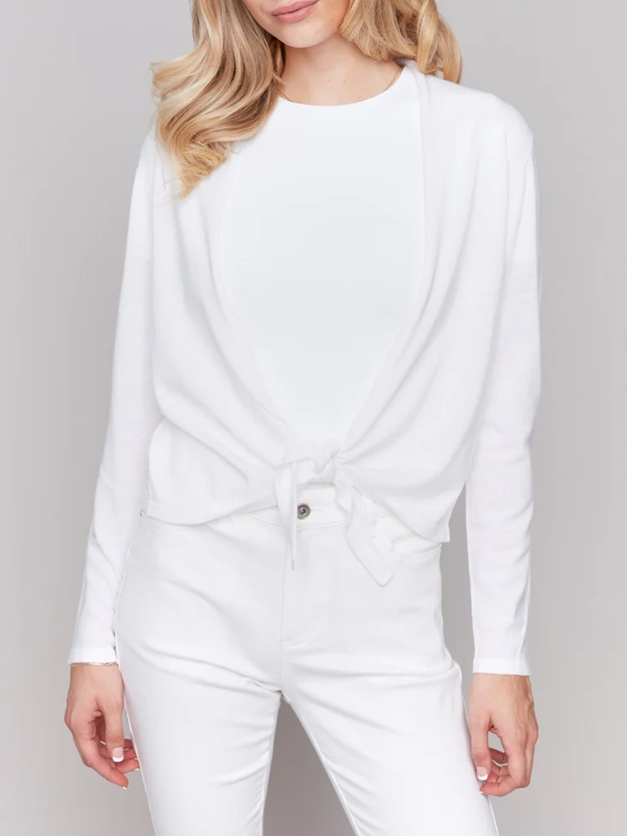 Versatile Preppy Style Women's Lace-Up Top