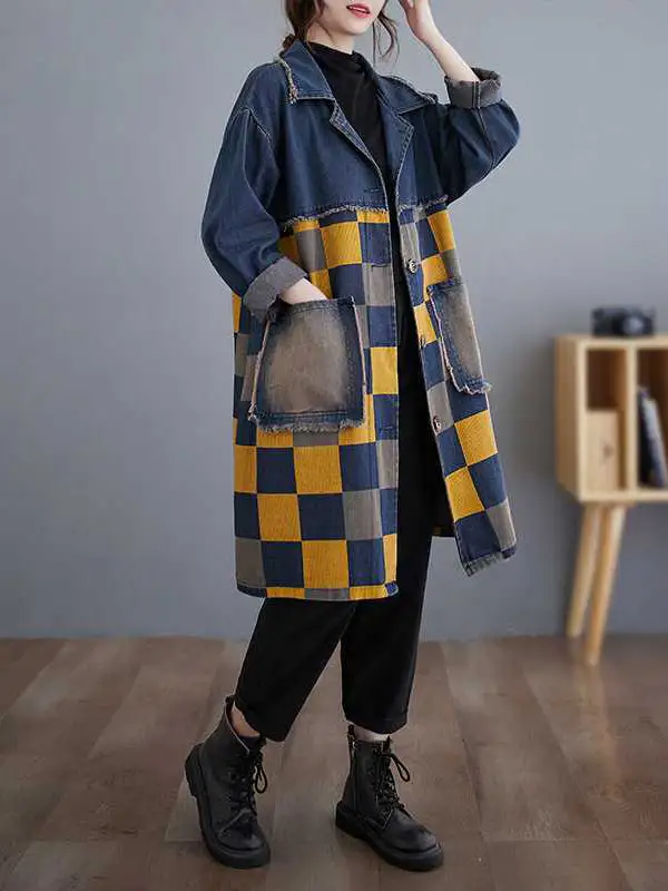 Denim Plaid Jacket