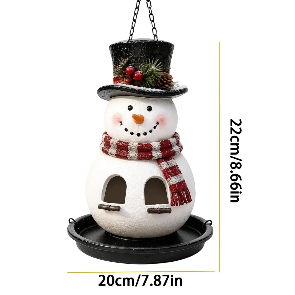 Christmas Bird Feeder, Hanging Lantern‑Style Snowman Bird Feeder