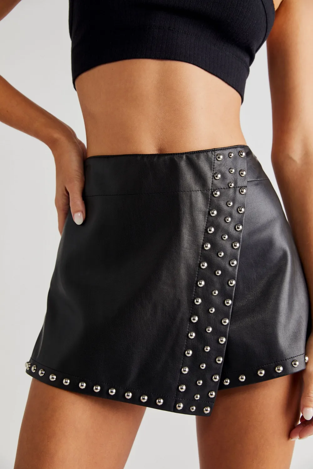 Irregular Mini Studded Skirt