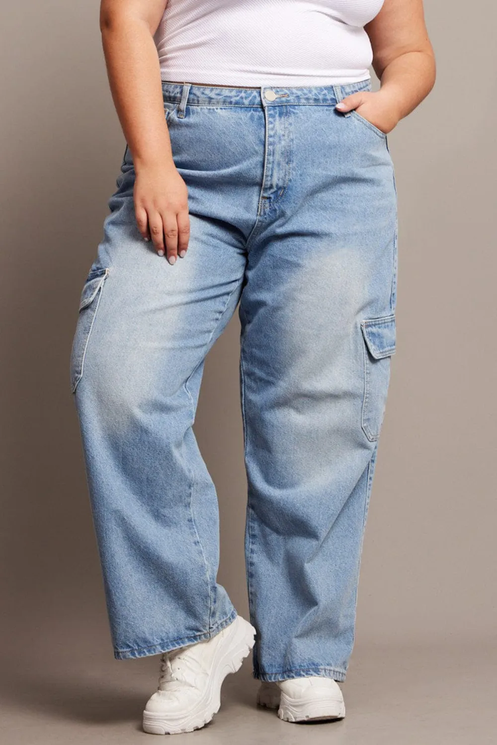 Pocket Cargo High Waist Jeans