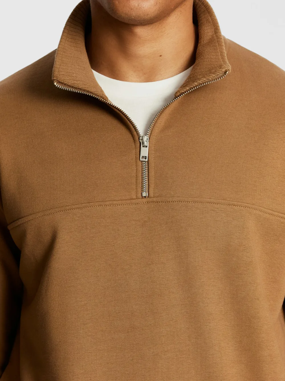 Brown Quarter Zip Sweatshirt