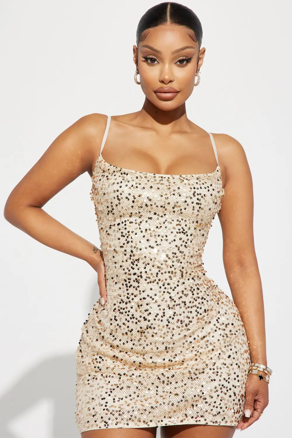 The Secret Mini Dress - Gold