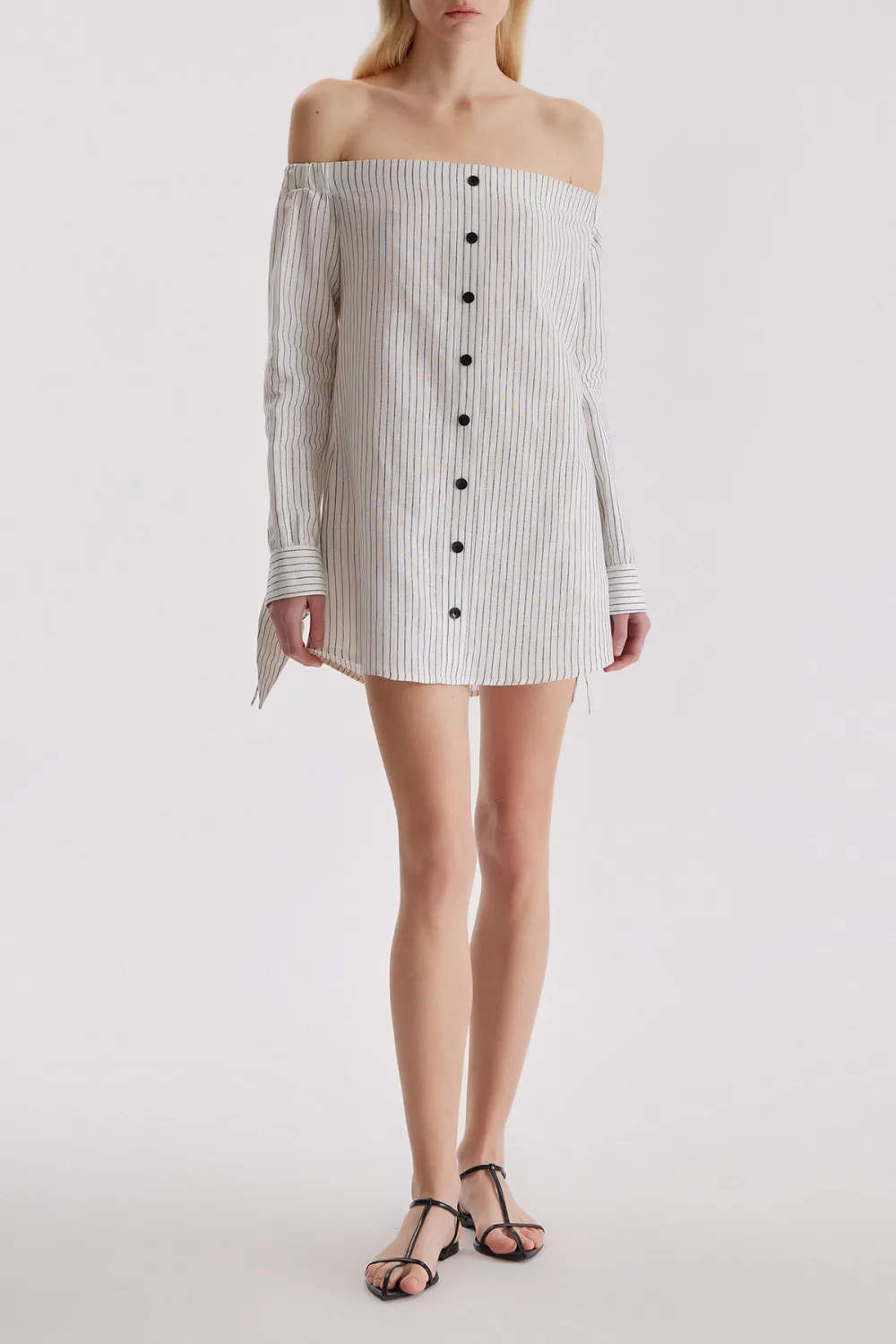Off The Shoulder Mini Dress-White