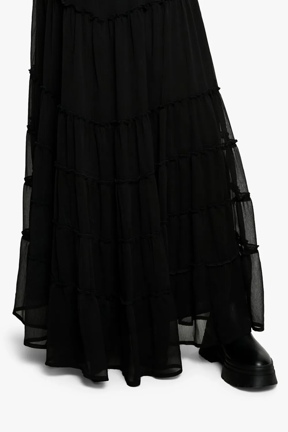 Black Light Chiffon Women's Skirt