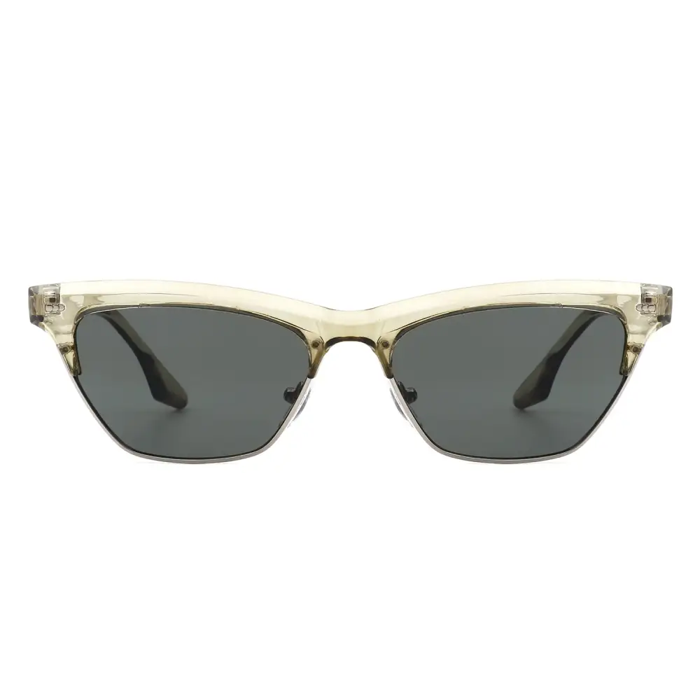 Polished Cat Eye Square Frame Sunglasses