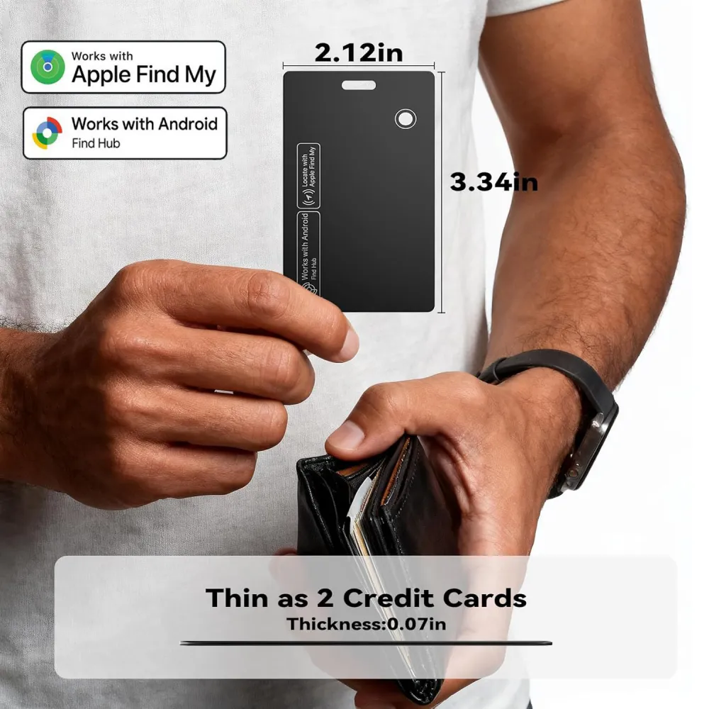 Dual-System Card Tracker iOS Android Certified Smart Ultra-Thin Wireless Charging Wallet Anti-Lost Locator
