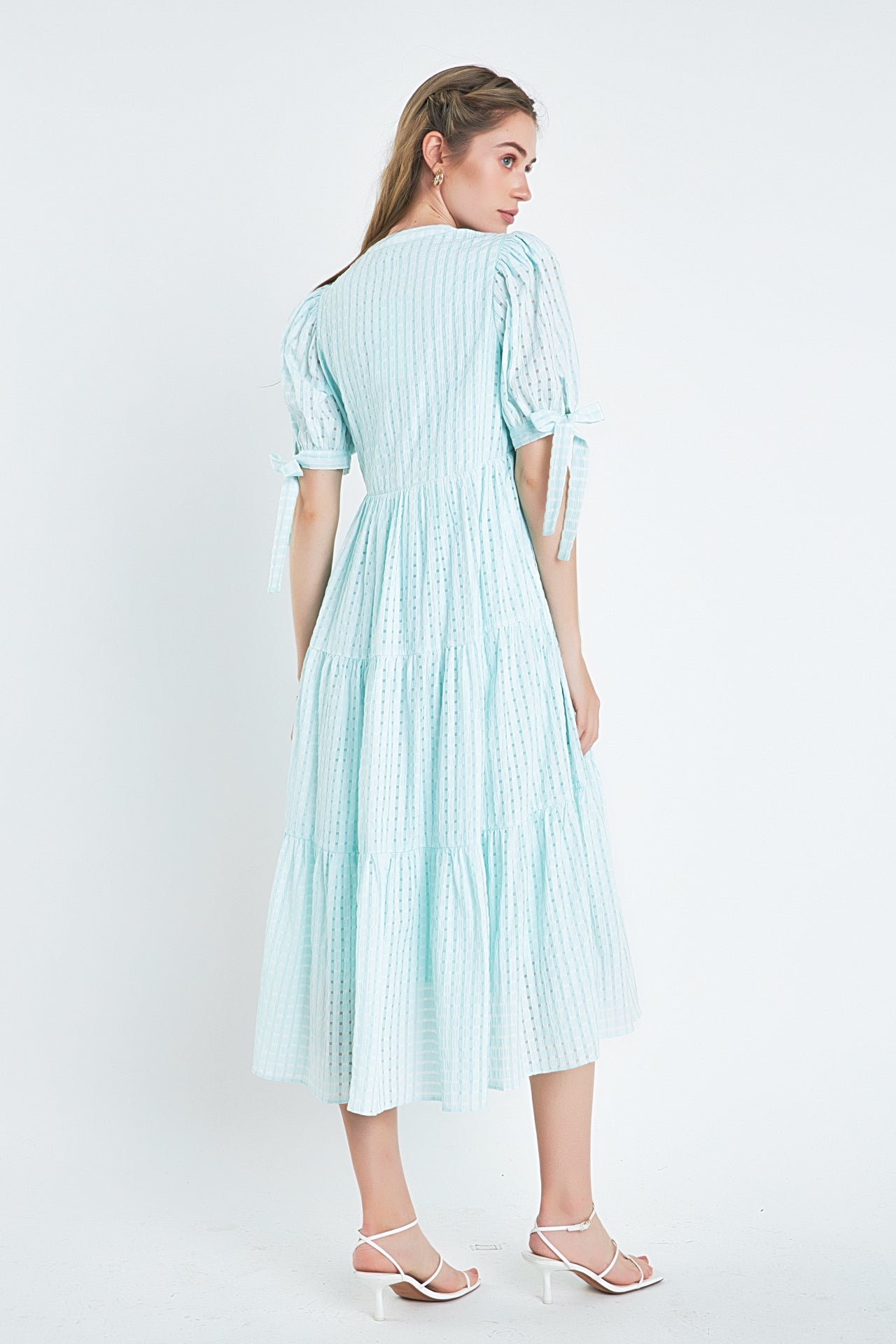 Gingham Tiered Midi Dress