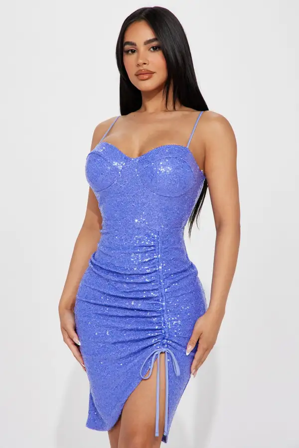 Dezi Sequin Midi Dress - Purple