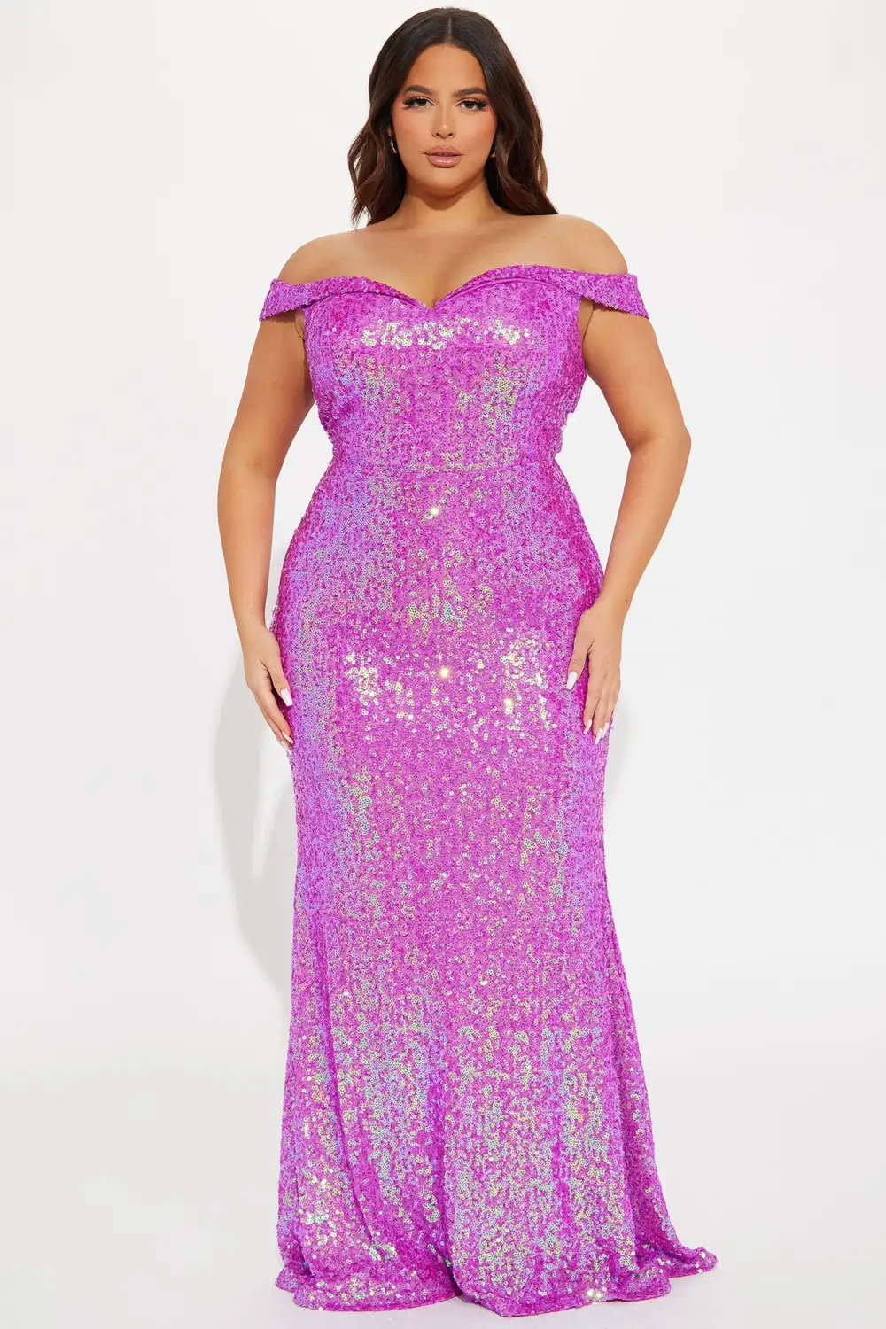 Marcie Sequin Gown - Magenta