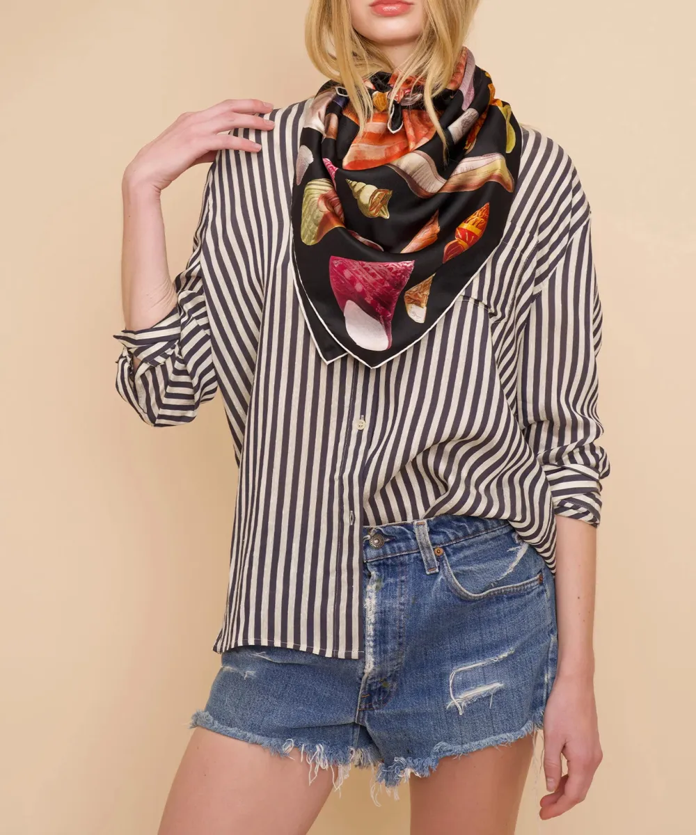 Sea Treasures Casual Style Silk Square Scarf