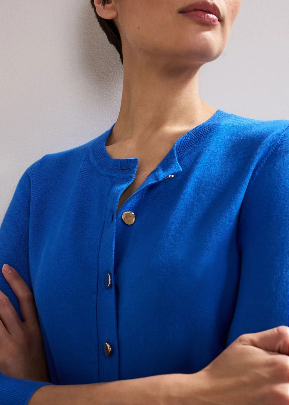 Blue Button-Down Sweater
