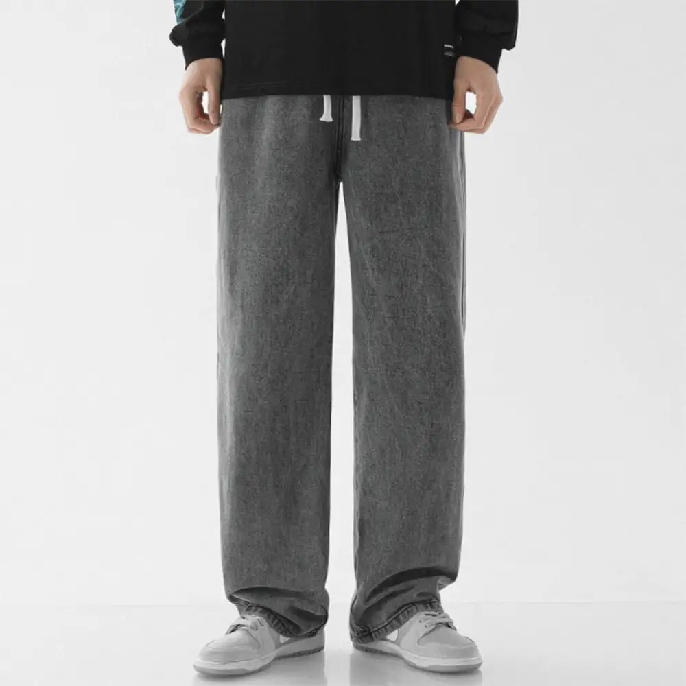 Relaxed Denim Wide Leg Pants