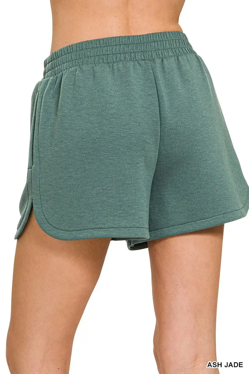 Scuba Elastic Waistband Dolphin Shorts