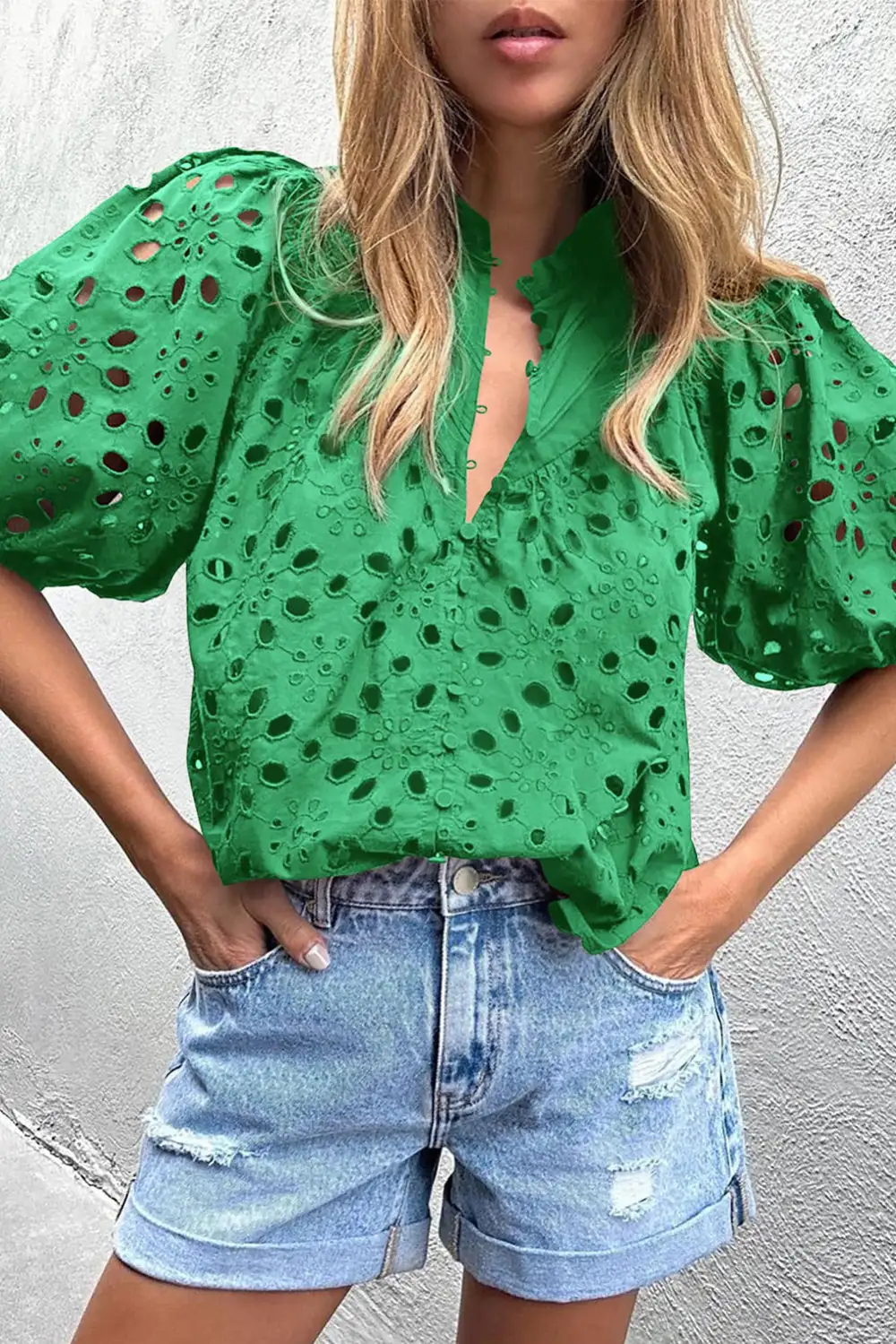 Modern Embroidered Floral Blouse