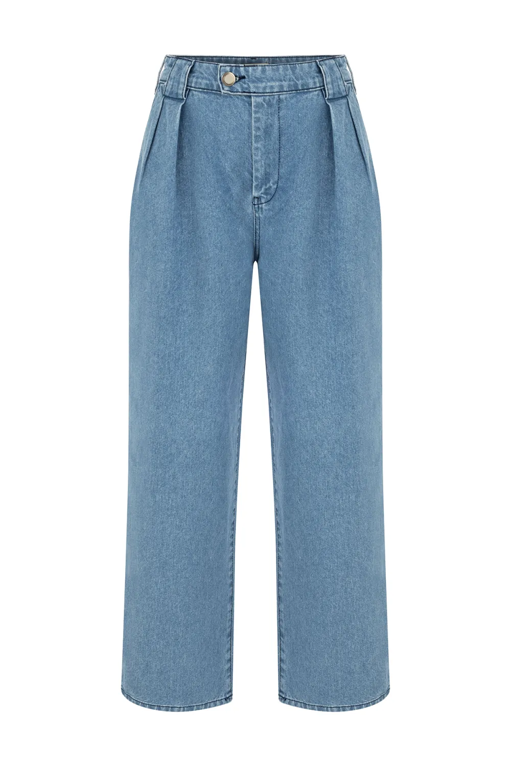 Wide-Leg Denim Pants