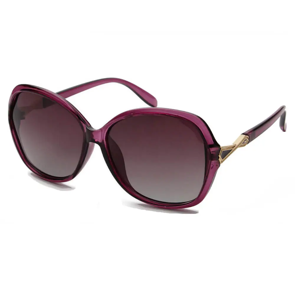 Ribbed Square Frame Sunglasses