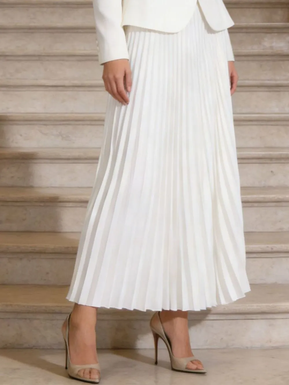 Draped Button Front Long Sleeve Coordinated Set